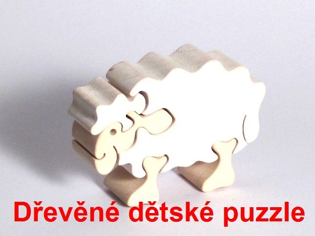 dŘEVĚNÉ DĚTSKÉ PUZZLE OVEČKA SHAUN natur