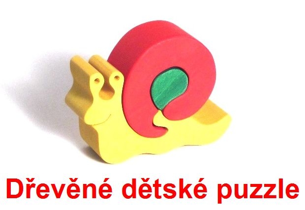 Dřevěné dětské puzzle snek