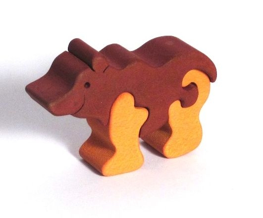 Dřevěné dětské puzzle medvěd