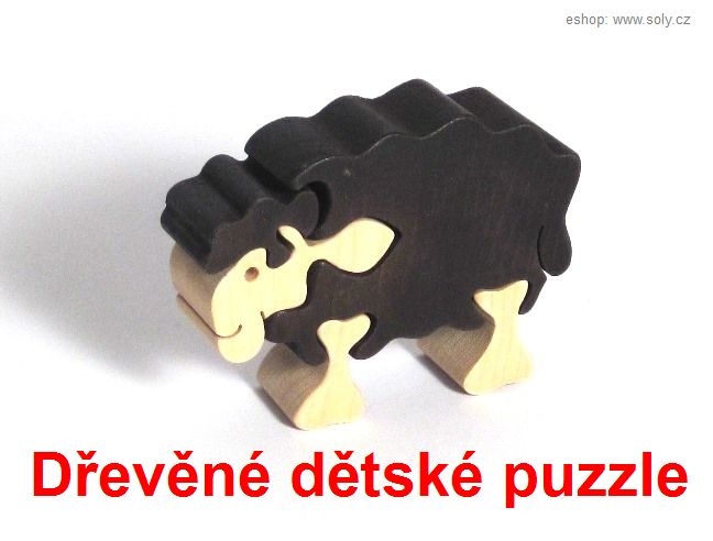 Dřevěné dětské puzzle ovce