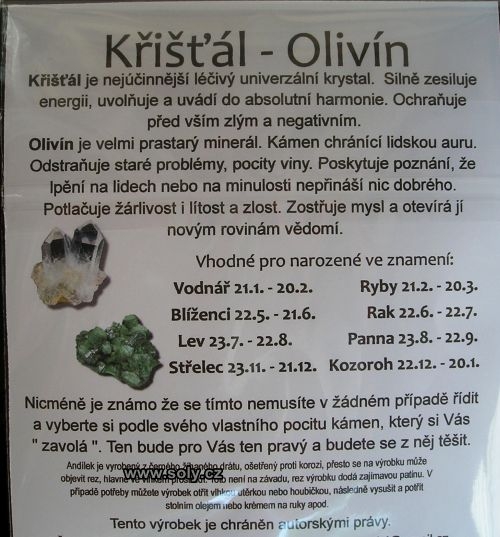 Křišťál - OLIVÍN andílek