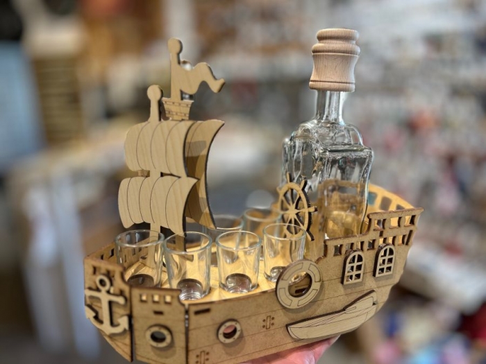 Loď láhev flaška dekorace dárek k narozeninám