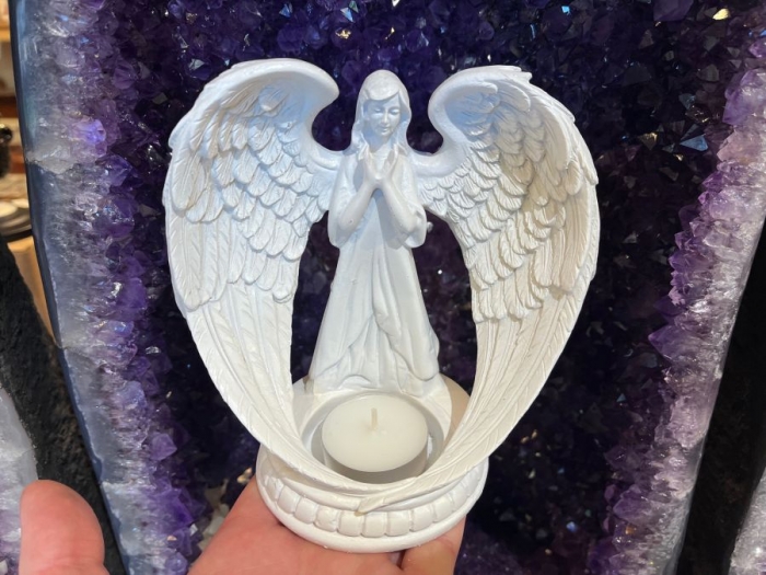 Anděl sošky s držákem na svíčku