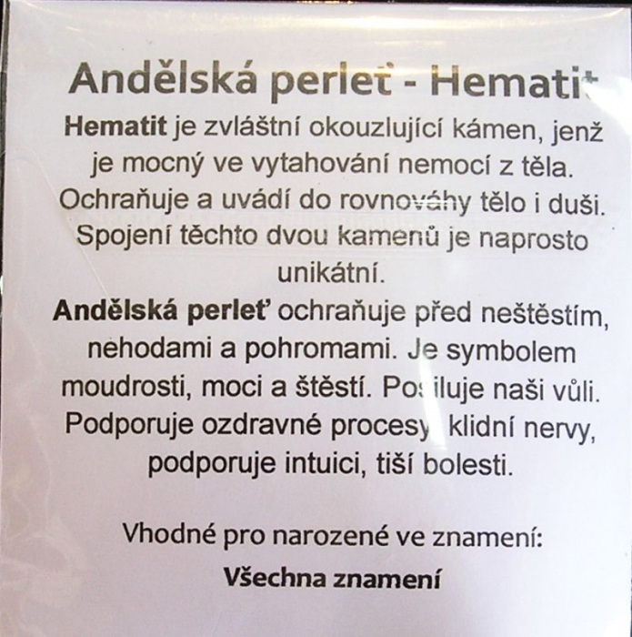 Srdce pro štěstí PERLEŤ HEMATIT