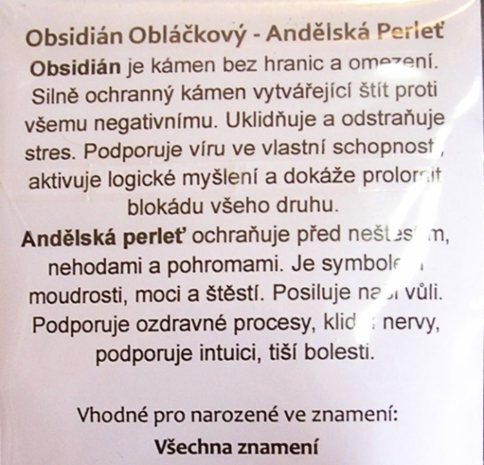 6 cm Drátované srdce pro štěstí, PERLEŤ - OBSIDIÁN