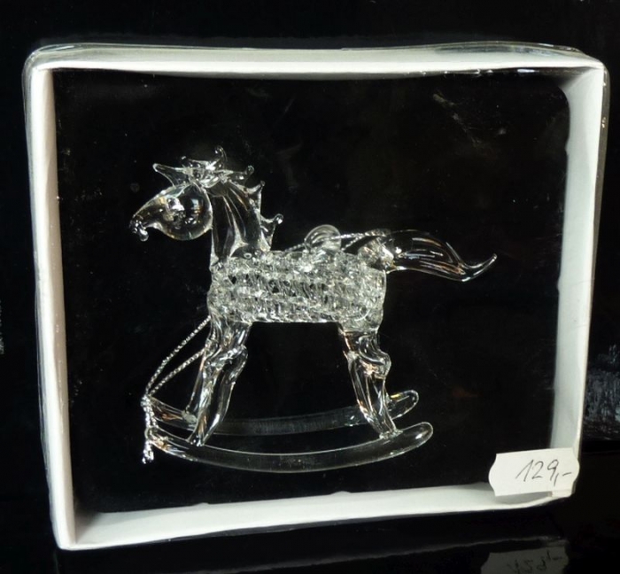 Koník, imitace skla, kůň závěsná dekorace