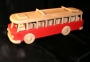 Autobus RTO dřevěný v červené barvě