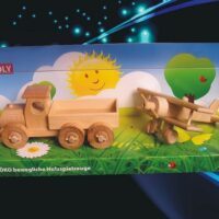 Dřevěné hračky, nákladní autíčko + malý dvojplošník