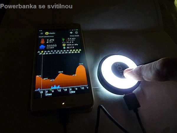 LED svítilna, lampička, baterka, PowerBank