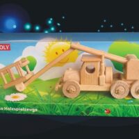 Dřevěná hračka autoplošina - v dárkovém boxu -Plošinové auto