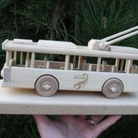 Trolejbus dřevěné hračky, dřevěné dárky