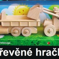 Dřevěný náklaďák a buldozer hračka