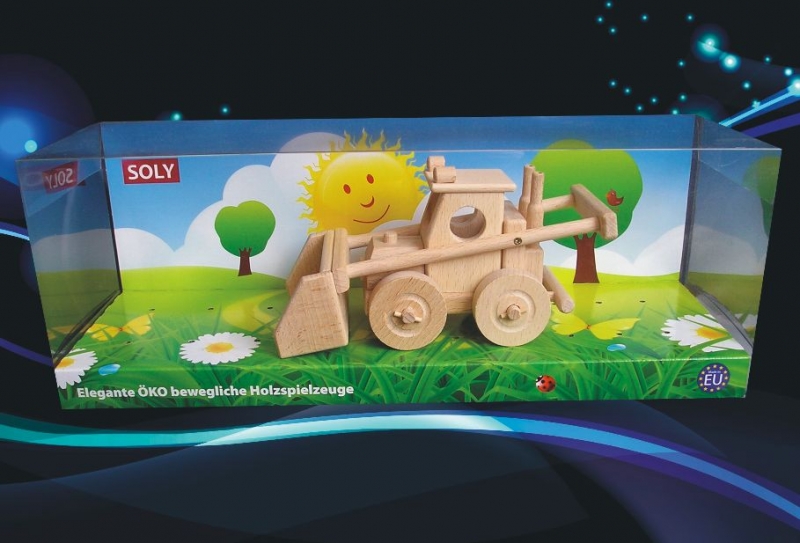 Zemědělský nakladač, buldozer dřevěná hračka