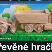 Auta pro kluky, náklaďák a buldozer dřevěné hračky