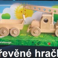 Dřevěné stavební hračky nákladní vůz a AutoJeřáb