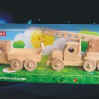 Dřevěné hračky, náklaďáček pro děti + autojeřáb