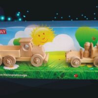 Dřevěné hračky. Dětské autíčko + náklaďáček