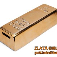 Pokladnička, pokladnička pro děti zlatá cihla, cihlička, cihla