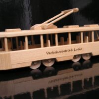 Tramvaj dřevěné hračky šaliny
