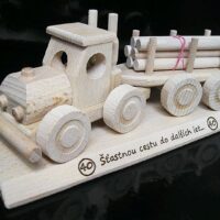 Lesní autotahač, nákladní automobil, kamiony dřevěné hračky