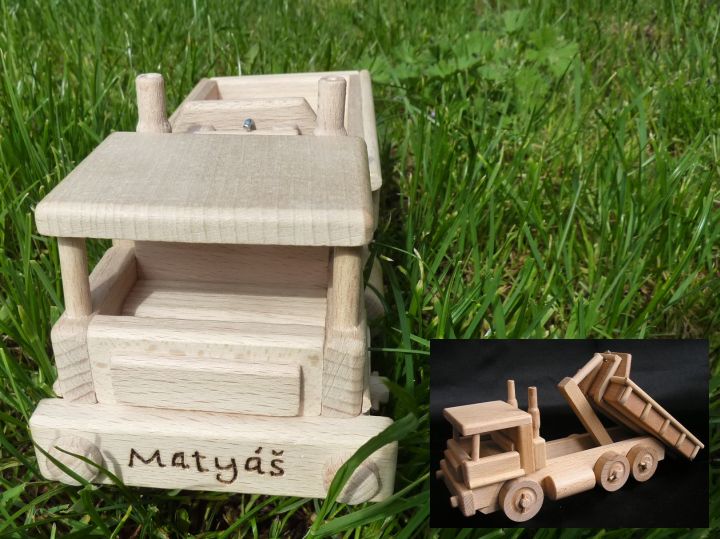 dřevěné hračky Kontejnerové nákladní vozidlo model