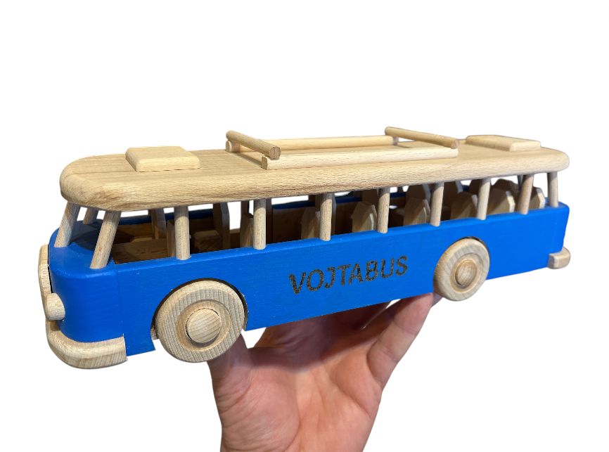 Autobus hračka pro kluka, modrá barva