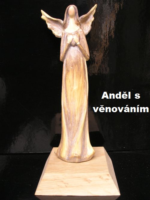 Anděl soška andílek, dárek pro babičku, maminku, dceru s možností VENOVÁNÍ