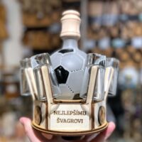 Dekorativní skleněná láhev fotbal dárek