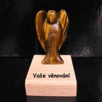 Anděl tygří oko 7,5 cm, ochranný minerální kámen figurka