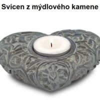 Srdce svícen z mýdlového kamene
