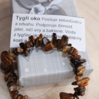 Náramek z tygřího oka sekaný 19 cm, přírodní minerální šperk