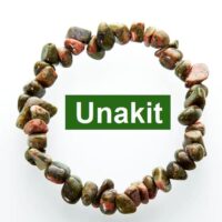 Náramek z unakitu 19 cm, přírodní minerální šperk