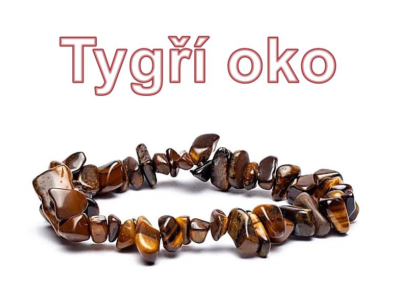 Náramek z tygřího oka 19 cm, přírodní minerální šperk