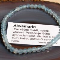 Náramek z akvamarínu 19 cm, přírodní minerální šperk