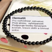 Náramek z hematitu sekaný 19 cm, přírodní minerální šperk s kovovým leskem