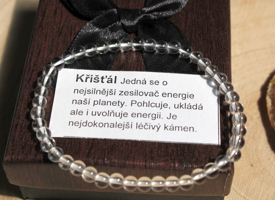 Broušený křišťálový náramek minerálů a kamenů 4 mm