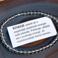 Náramek z křišťálu 4 mm, 19 cm, přírodní minerální šperk