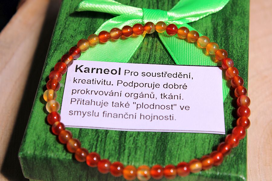 Karneol křišťálový náramek minerálů a kamenů