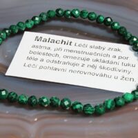 Náramek z malachitu 19 cm, sekané kameny, přírodní minerální šperk