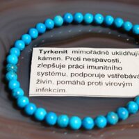 Náramek z tyrkenitu 4 mm, 19 cm, přírodní minerální šperk