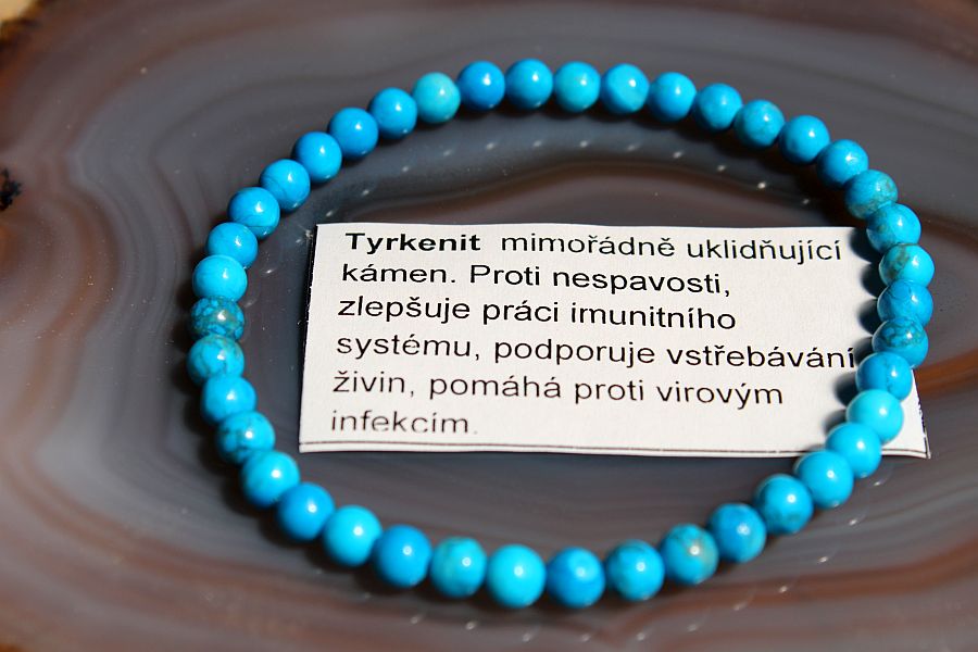 Náramek z tyrkenitu 4 mm, 19 cm, přírodní minerální šperk