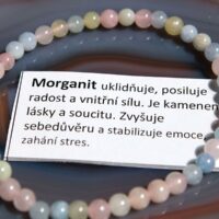 Náramek z morganitu sekaný 19 cm, přírodní minerální šperk