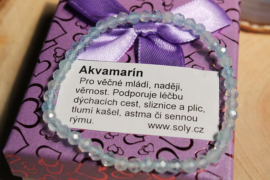 Akvamarín fazetovaný dámské náramky z minerálů a kamenů