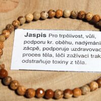 Náramek z obrázkového jaspisu sekaný 19 cm, přírodní minerální šperk