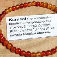 Náramek z karneolu sekaný 19 cm, přírodní minerální šperk