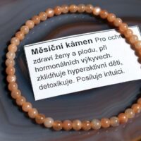 Náramek z oranžového měsíčního kamene 19 cm, přírodní minerální šperk