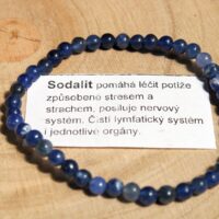 Náramek ze sodalitu 4 mm, 19 cm, přírodní minerální šperk