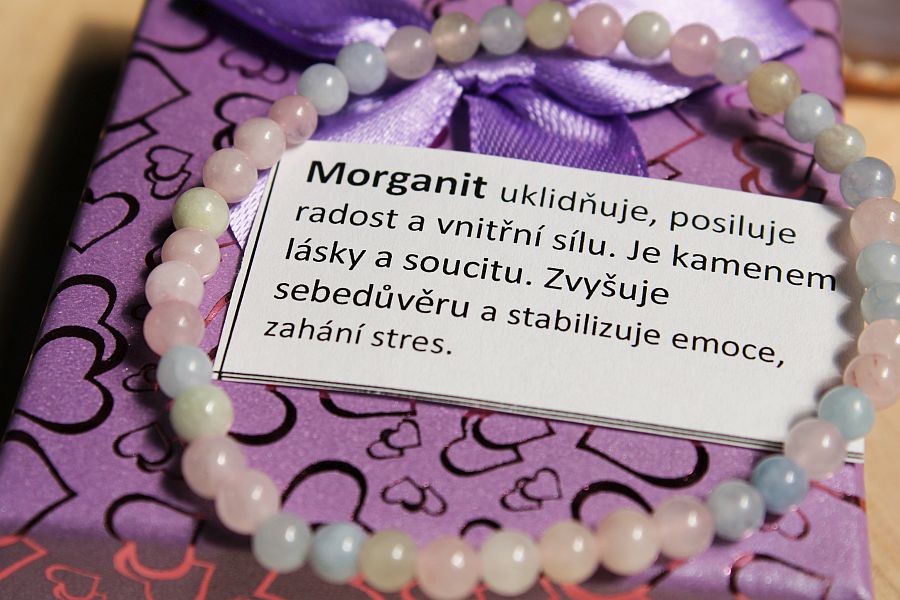 Morganit náramky z minerálů a kamenů
