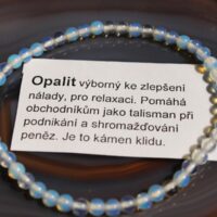 Náramek z opalitu 4 mm, 19 cm, minerální šperk s jemným leskem