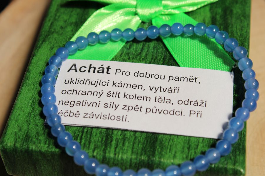 Achát modrý dámské náramky z minerálů a kamenů